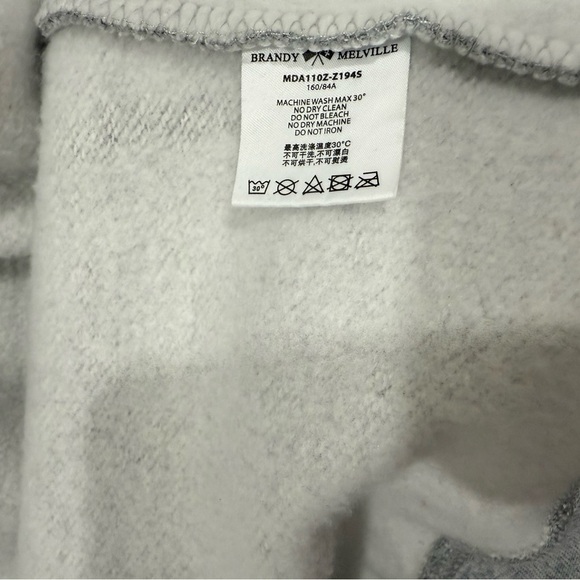 NWT Brandy Melville Christy Oversized Gray Zip Hoodie Sweatshirt Sz L/XL - Picture 7 of 9